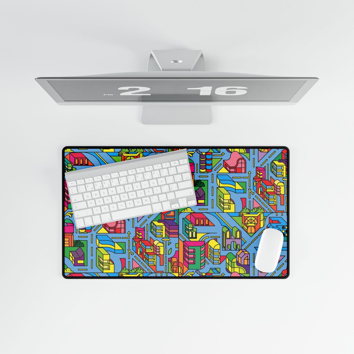 Colorful Cityscape Desk Mat