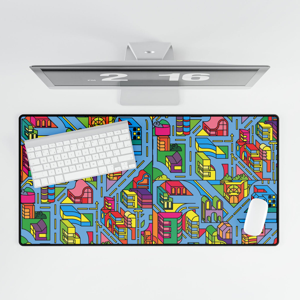 Colorful Cityscape Desk Mat
