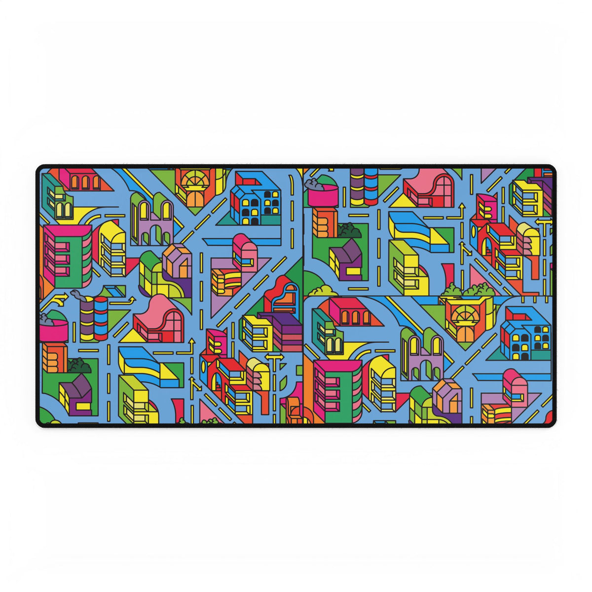 Colorful Cityscape Desk Mat