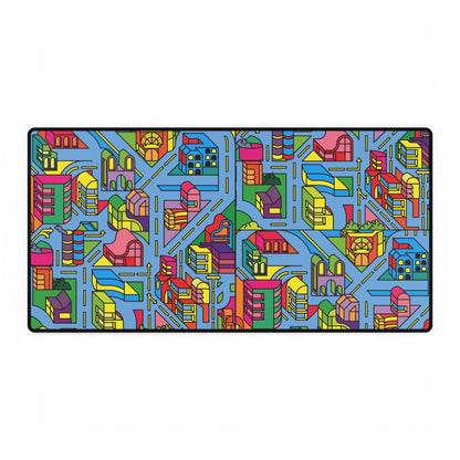 Colorful Cityscape Desk Mat