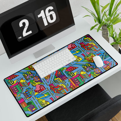 Colorful Cityscape Desk Mat