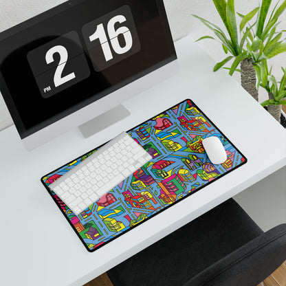 Colorful Cityscape Desk Mat