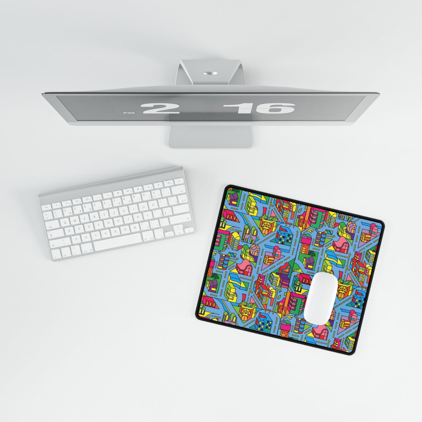 Colorful Cityscape Desk Mat