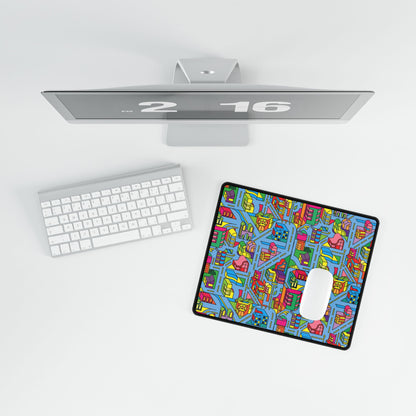 Colorful Cityscape Desk Mat