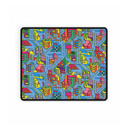Colorful Cityscape Desk Mat