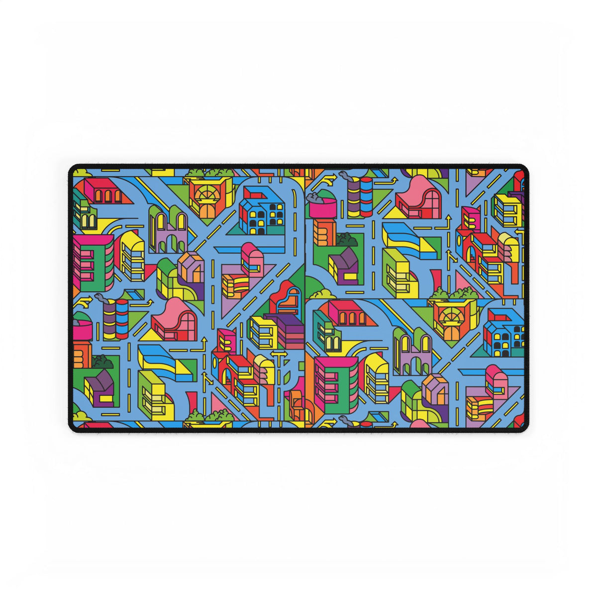 Colorful Cityscape Desk Mat
