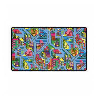 Colorful Cityscape Desk Mat