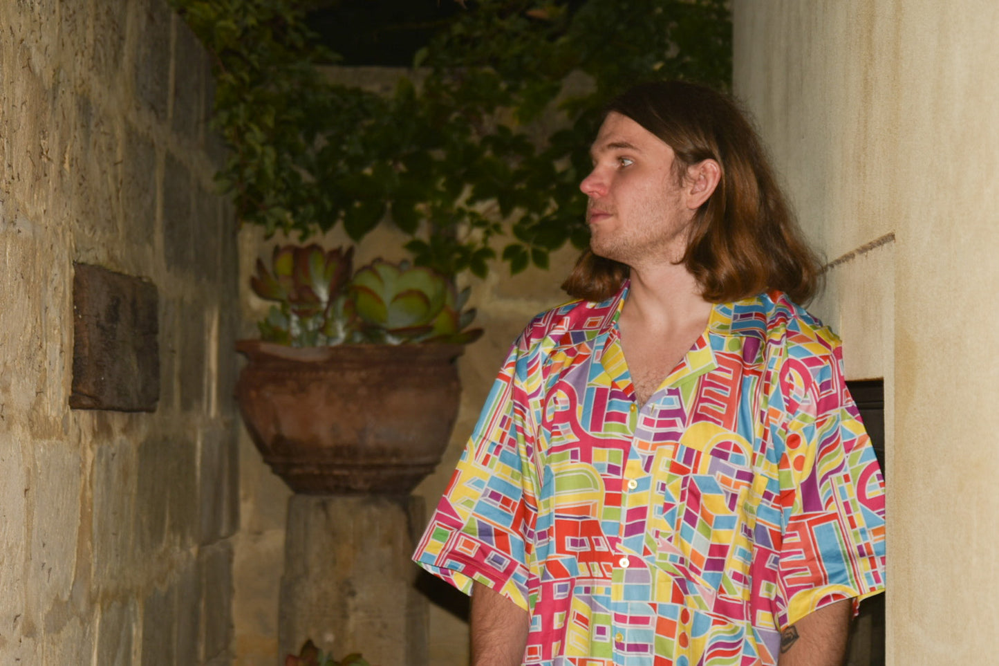 City Scape Print short sleeve shirt